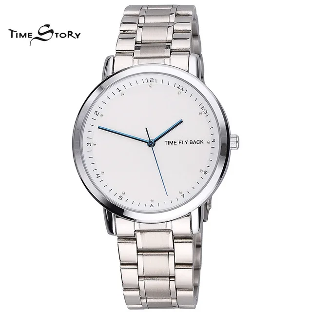 2015 Classic Deluxe Brand Men Japan Quartz Analog Pointer Anti Clockwise Watch Waterproof 316L Stainless Steel