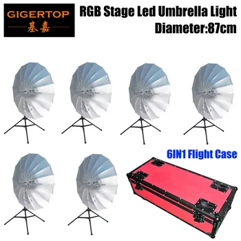 Prijzen Gigertop Stage Achtergrond Led Decoratie RGB Paraplu Licht 114 SMD RGB 6 Verlichting Segment Statief Optionele DMX Controleerbaar
