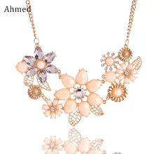 Ahmed ювелирные изделия мода драгоценный камень цветок ожерелье чокер ожерелье s заявление Новинка для женщин