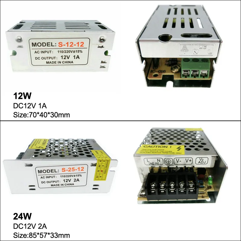 AC DC 12V источник питания 1A 2A 3A 5A 8.5A 10A 15A 20A адаптер питания 220V до 12V светодиодный трансформатор