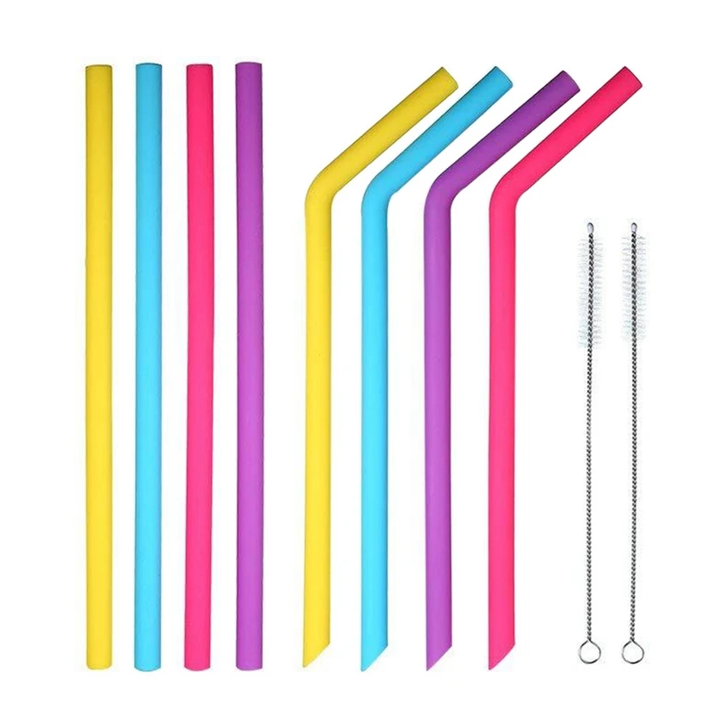 

8 Reusable Straws Food Grade Silicone Straws For Home Party Wine Accessories