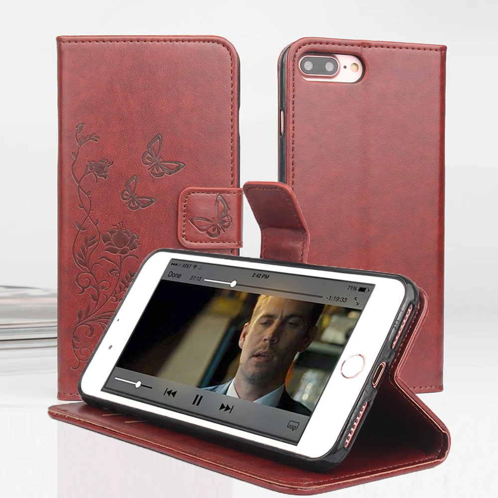 Luxury Flip Wallet Leather Case Cover for iphone 7 7plus Phone bag Case For iPhone 5 5S 6 6S 7 6
