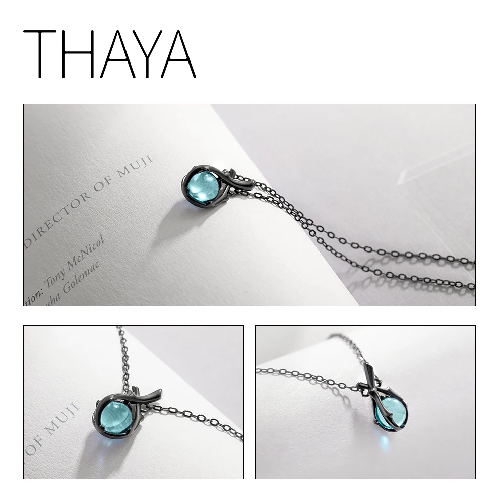 Thaya Original Design Sleeping Beauty Necklace S925 Silver Handmade Crystal Short Collarbone Chain Jewelry Gift