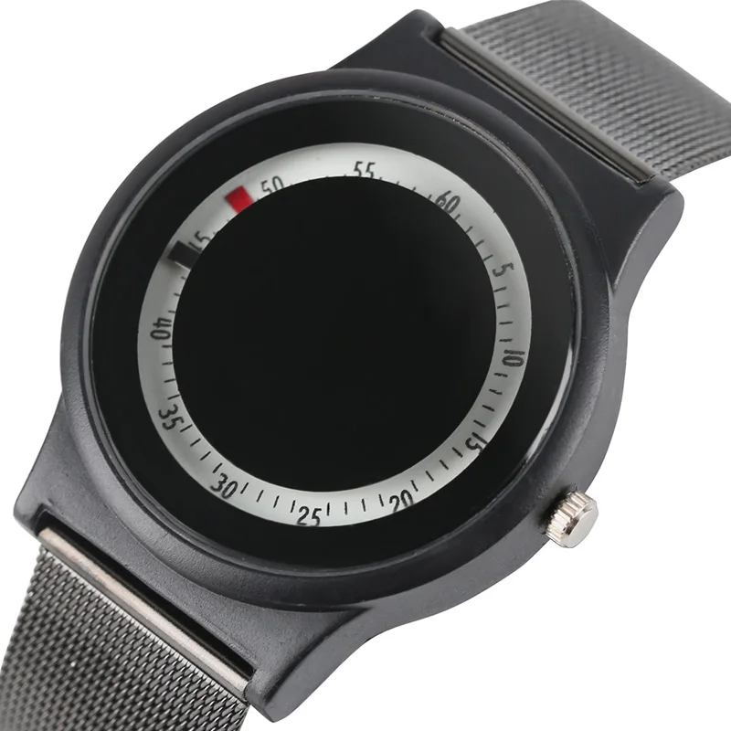 

Luminous Function Quartz Watch Turntable Scale Dial Clock Men Fashion Noctilucent Sports Mesh Steel Band Couple Watches 2018 NEW