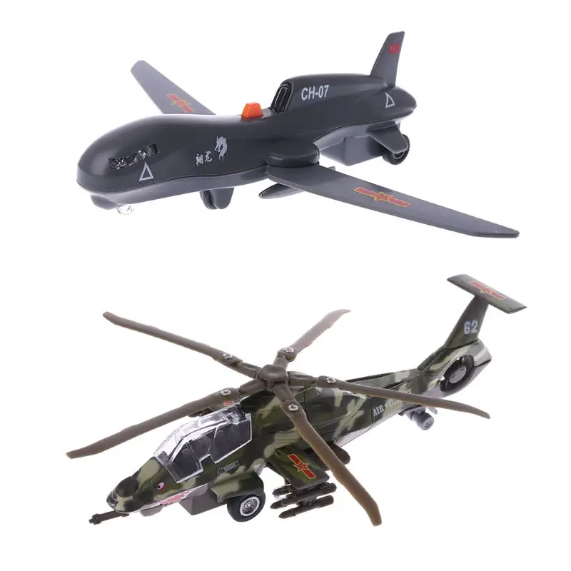 

Mini Sound Light 3D Helicopter Drone Military Model Pull Back Toy