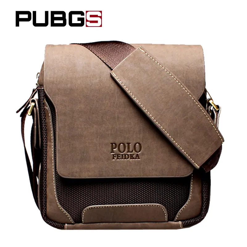 Men's Shoulder Messenger Bags PU Leather Oxford Cloth Vintage Male Bag