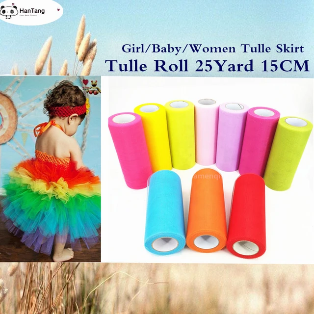 Multicolor Tulle Roll Spool 25 Yards 15cm Organza Roll Tulle Fabric DIY  Tutu Skirt Girl Baby Shower Birthday Wedding Party Decor - AliExpress