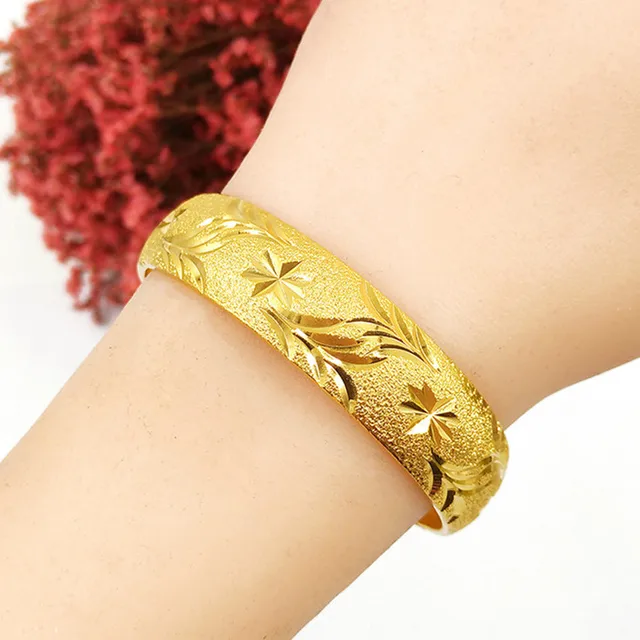 12mm Thick Openable Yellow Gold Filled Bangle 1