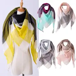 Женская шаль кашемировая Осенняя Клетчатая Шерстяная палантин bufanda mujer женские шарфы платок хиджаб шарф 40MA01