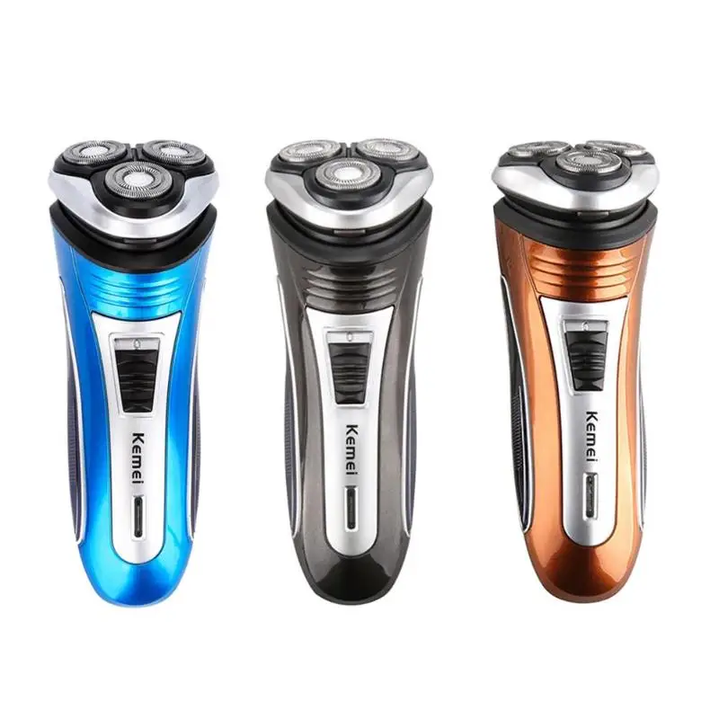 

KM 3D Electric Shaver Men Machine Triple Floating Blade Heads Shaving Razor Face Care Men Beard Trimmer Machine