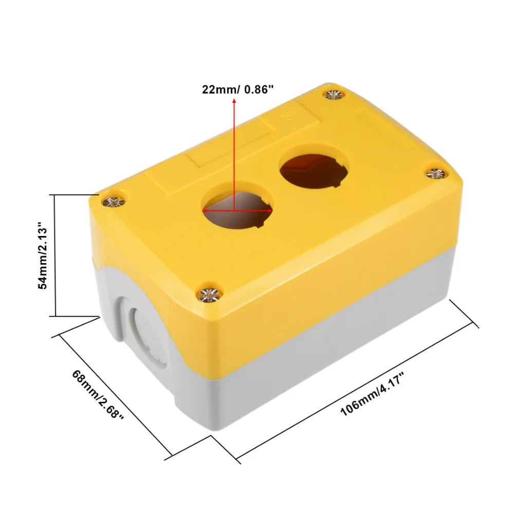 

Uxcell Push Button Switch Control Station Box Switches 2 Button Hole Waterproof Yellow And Gray For Power Supply Units 22mm