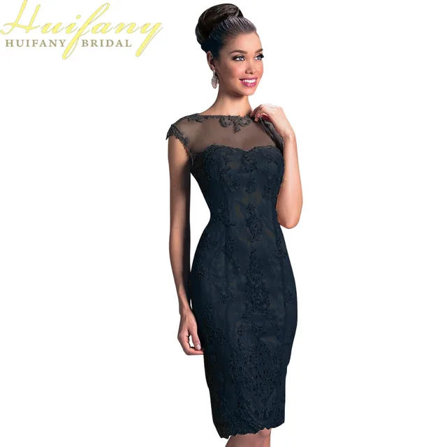 Lace sheath dress knee length for women boots
