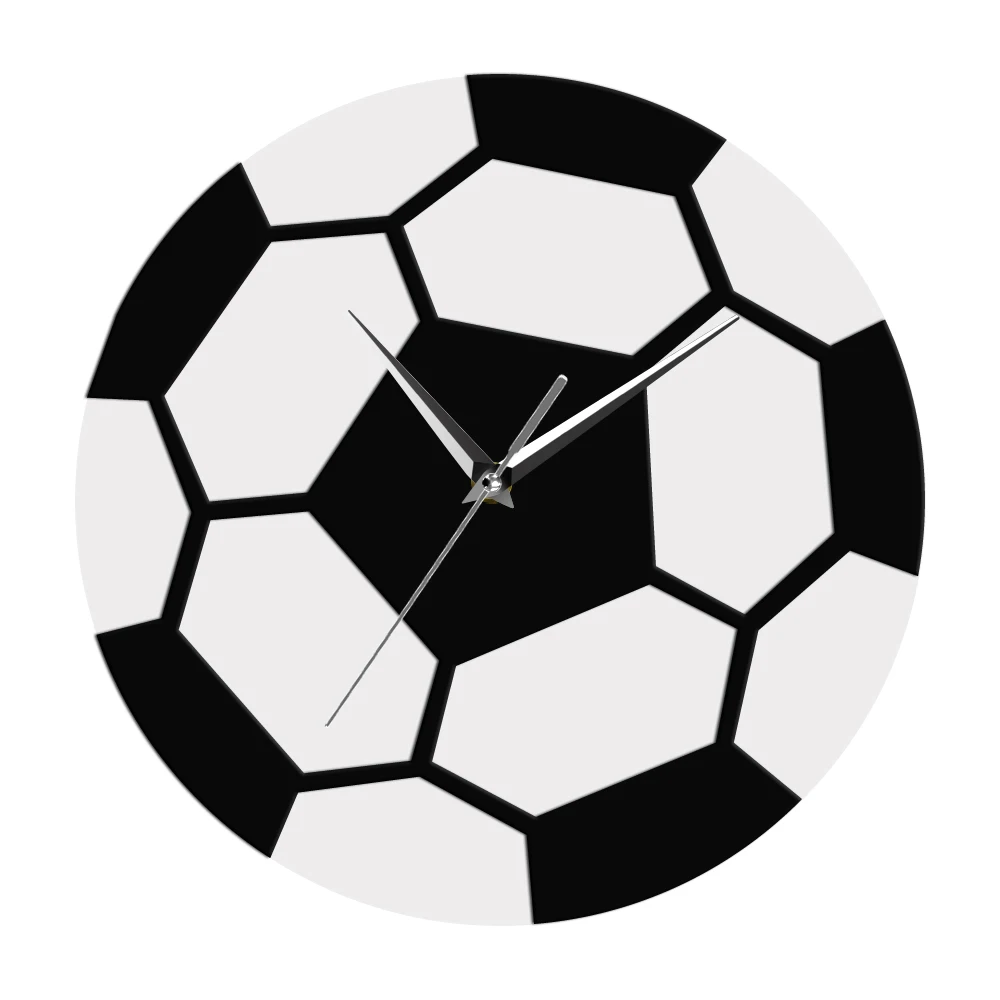 1Piece 3D Soccer Wall Art Decorative Acrylic Modern Wall Clock Home