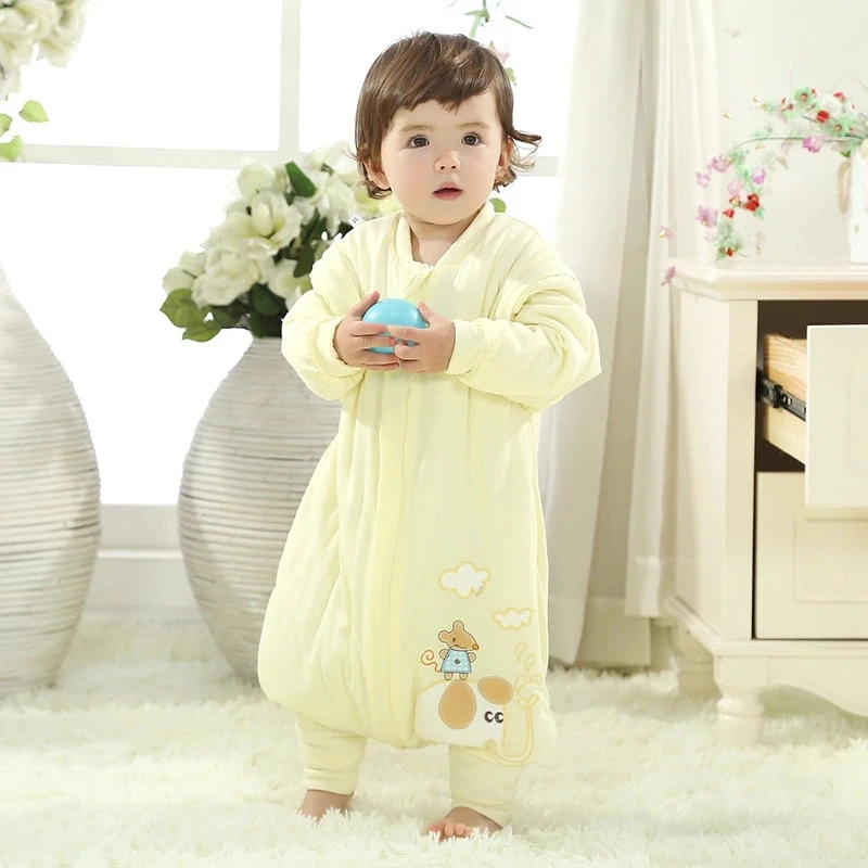 

Baby Sleeping Bag Cotton Baby Sleep Sacks Autumn Winter Children Blankets Detachable Sleeve Boys Girls Baby Kids