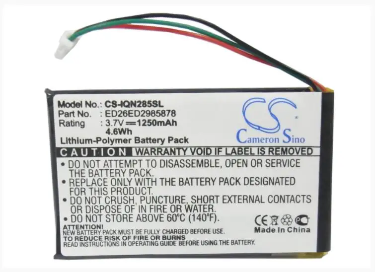 Cameron Sino 1250mAh аккумулятор для GPS Аккумулятор навигатора GARMIN Nuvi 285 285W 285WT ED26ED2985878 |