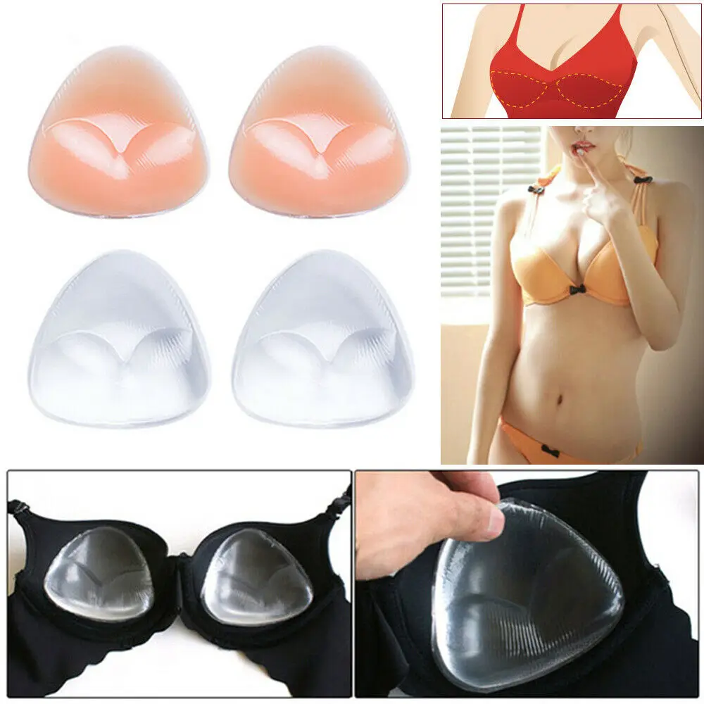 

Removable Bikini Bra Insert Silicone Triangle Pads Enhancer Swimsuit Push-up HOT Triangle Enhancer Silicone Push Up Breast