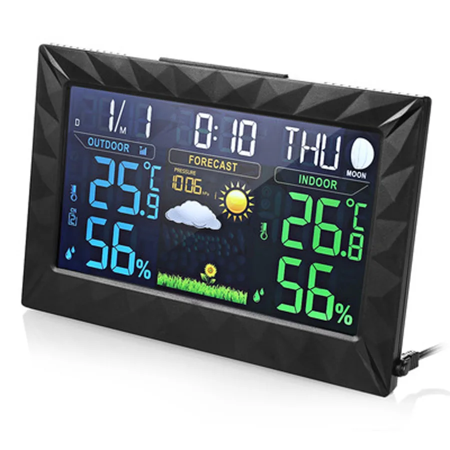 

Digital Weather Forecast Alarm Clock Color LED Display Weather Station Wireless Indoor Outdoor Multifunction Digital Table Clock