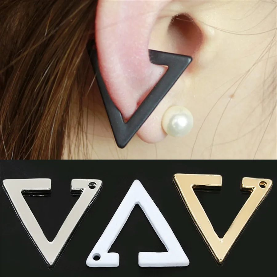 SexeMara 1 шт. новая мода Bijoux Brincos геометрические треугольные серьги-манжеты клипсы