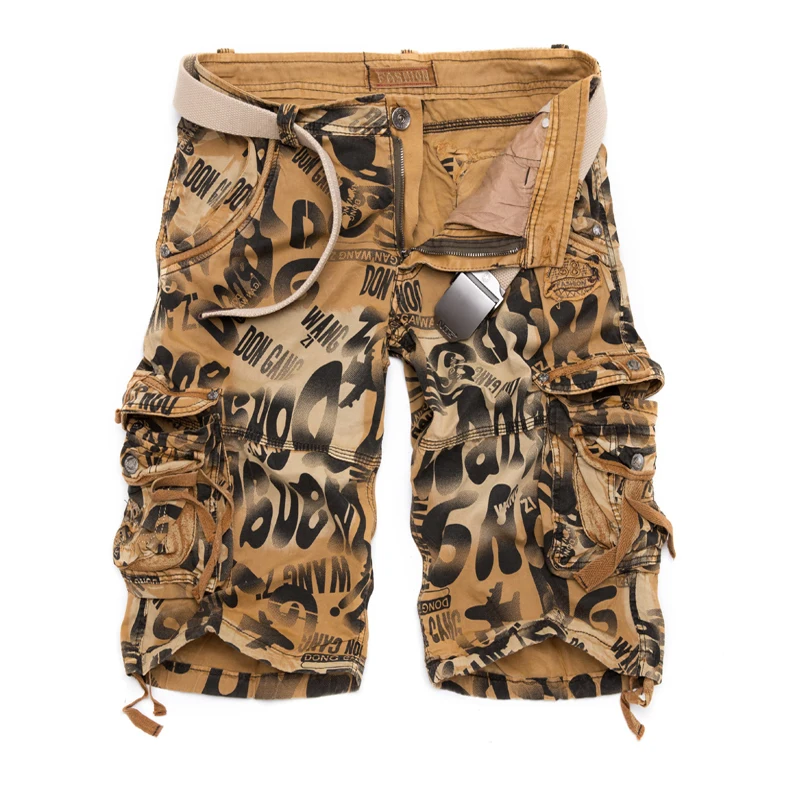 New 2018 Summer Cargo Men's Camouflage Shorts Plus Size 29-42 Army Shorts Loose Casual Trousers NO BELT