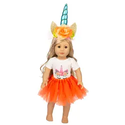Подходит для 18 дюймов 43 см кукольная одежда для новорожденных кукла Единорог ручной работы hairdress с тортом на день рождения юбка костюм