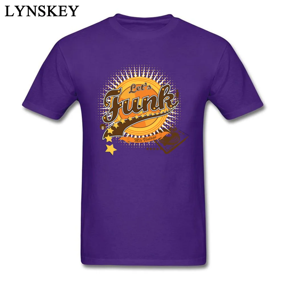 Personalized Tops Shirts New Arrival Round Collar Short Sleeve Let s Funk All Cotton Mens T Shirt Printed On Summer/Fall Tee Shirts Let s Funk purple