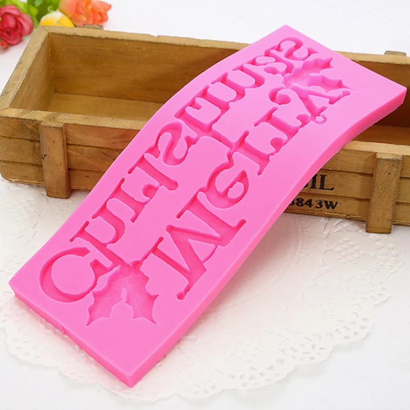 Merry Christmas Silicone Mold for Cake Decorations,Silicon Mould for
