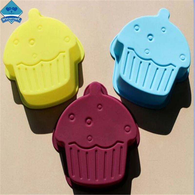 Wishome 3pcs Ice Cream Shape Silicone Cake Mold Non Stick Mousse