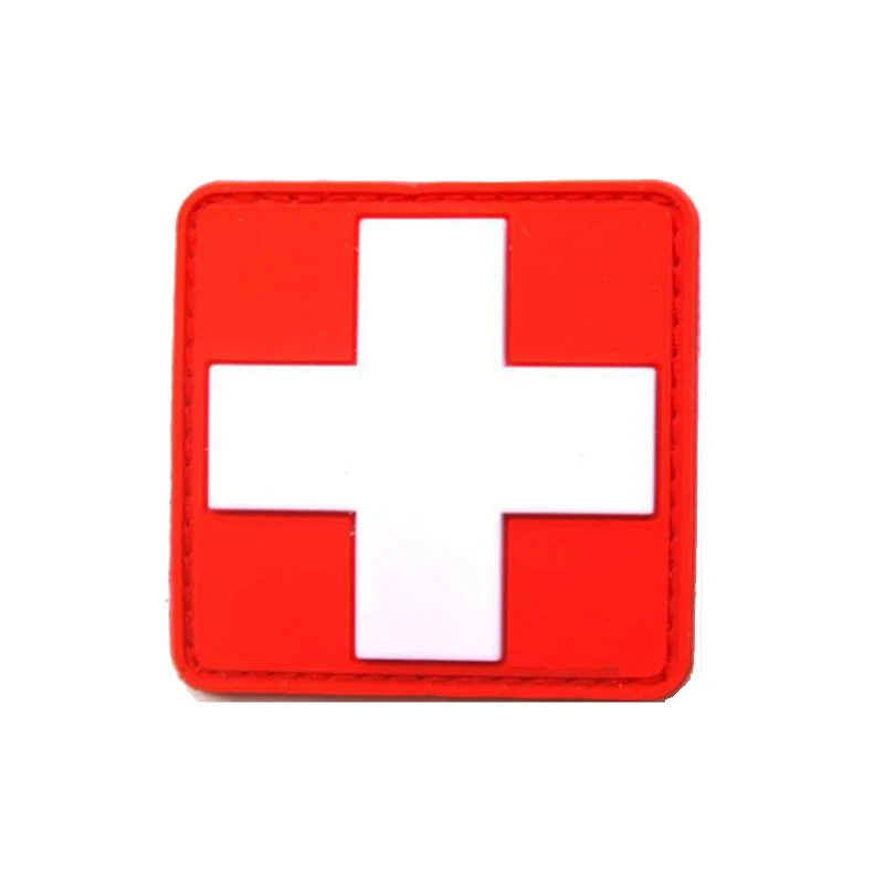 Нарукавная повязка из ПВХ с красным крестом, медицинский красный низ/белый/черный низ, спасательная часть, наружный водонепроницаемый боевой военный значок