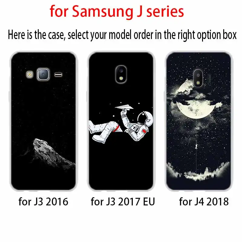 Чехол для телефона Samsung J8 J4 J6 Plus 2018 J5 J3 J7 2017 EU CORE Pro Prime черно белый цвет самолет