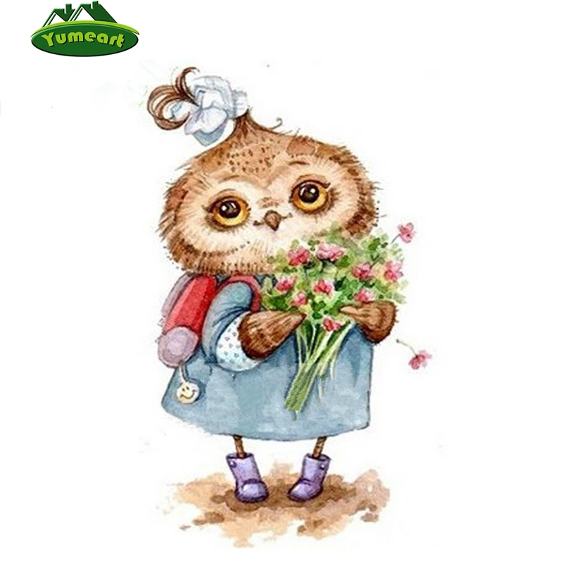 YUMEART Diamond Embroidery Bouquet of Owls Animals Cross Stitch Crafts Mosaic Girl Kids Wall Stickers &amp Murals | Дом и сад