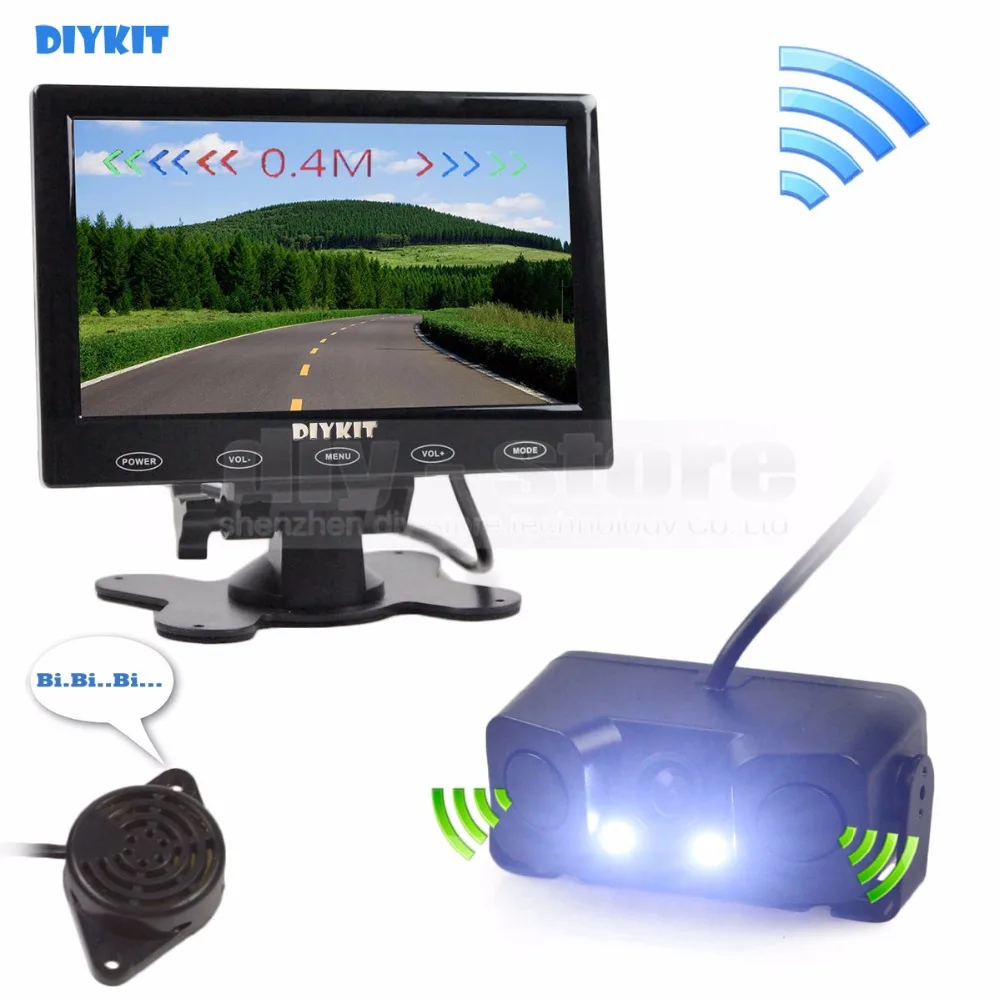 DIYKIT 7 inch Touch Button Ultra thin Car Monitor LED Rear View Car font b Camera