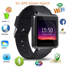 Neueste K1 MTK6580 WIFI GPS 3G Smart Uhr Android 5.1 OS Intelligente Smartwatch 512 MB + 8 GB 1,54 Zoll Pulsmesser
