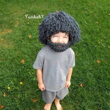 Для Мужчин's Для женщин детей Хэллоуин подарки борода Шапки Хобо сумасшедшего ученого пещерный ручной вязать теплые зимние шапки забавные Вечерние