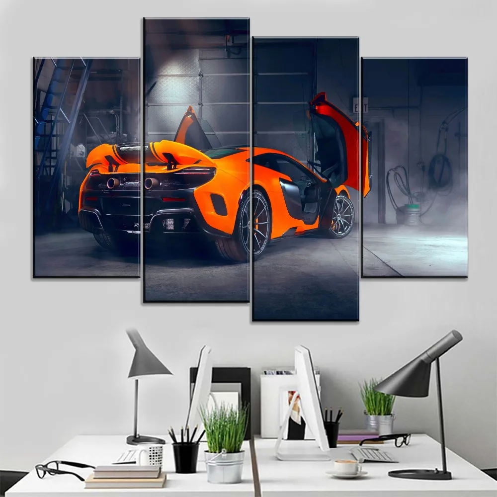 Модульное искусство один набор 4 панели вид сзади Mclaren модифицированный
