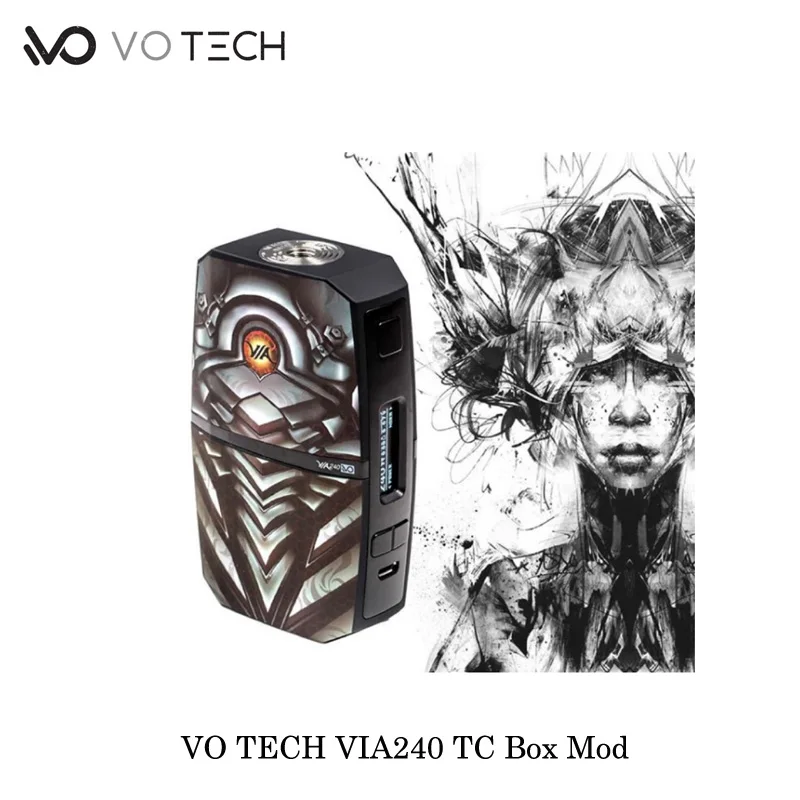 

electronic cigarettes 240W VO TECH VIA240 TC Box Mod VO CHIPSET Powered By Dual 18650 battery Vape Vaporizer POWER/BYPASS/TEMP