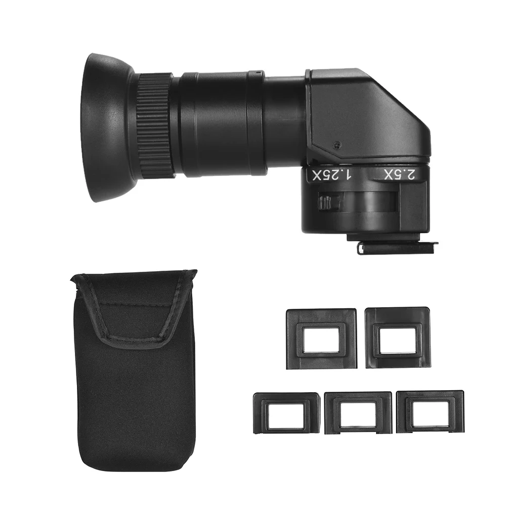 

1.25X-2.5X Right Angle Scene Viewer Viewfinder with 5 Mounting Adapters for Canon EOS Nikon Pentax Leica Digital SLR Cameras