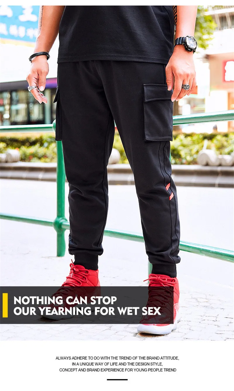 GxxH большой размер свободные Брендовые повседневные штаны Для мужчин черный плюс просторная одежда эластичные Штаны Размер XXL-4XL 5XL 6XL