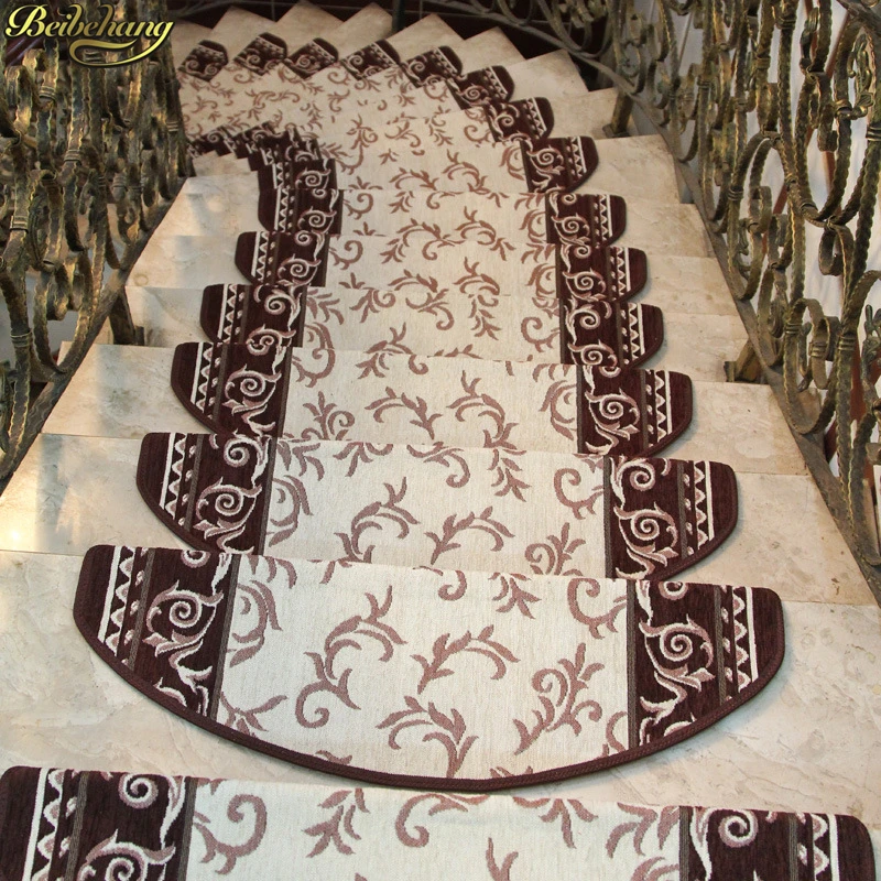beibehang European stair step glue-free self-adhesive acrylic stair mats anti-slip carpet foot mat door mat Luxury stair