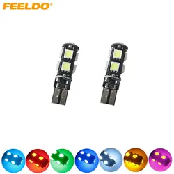 Feeldo 100 шт. Новый T10 9smd CANBUS салона 5050smd LED Лампочки DC 12 В 7-Цвет # am3134