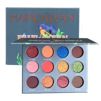 

Glitter Eyeshadow Palette 12 Colors Shimmer Metallic Eyeshadow Powder Pigment Mermaid Makeup Matte Eye Shadow Palette Maquillage