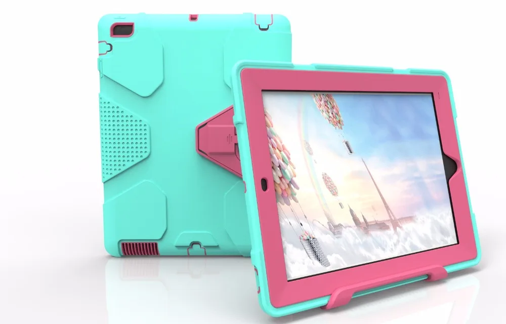 high quality silicon tablet protective case with stand design for iPad
