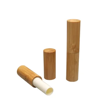 

5ml Bamboo Empty Lip Gloss Tubes Empty Cosmetic Containers Lipstick Jars Balm Tube Caps Container Maquiagem Travel Makeup Tools