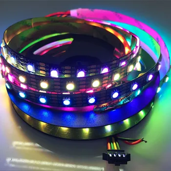 

YIYANG Christmas 5M APA102 Led strip Light 60LED/M Black PCB WS2801 Updated Version Addressable DC 5V IP20 Non-waterproof