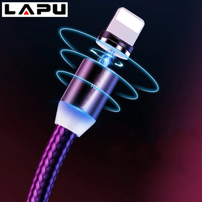 

LAPU 1M 3A Magnetic Cable Fast Charging Cable For iPhone Charger Data Charge Micro USB Cable Quick Charge 3.0 USB C Cable