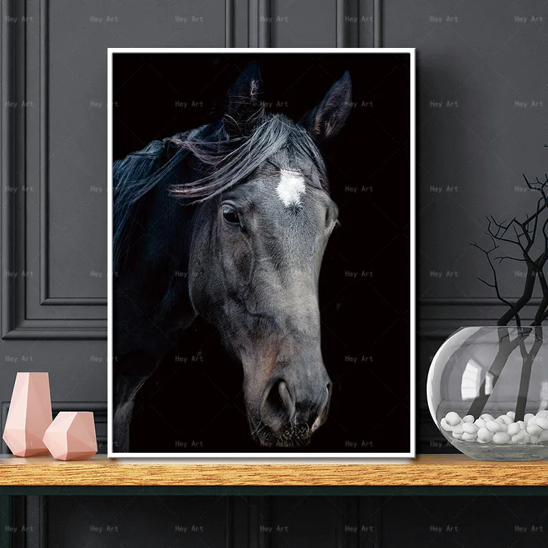 

Home decor picture Posters and Prints horse Paintings on Canvas Wall art animal Frameless Printing Painting