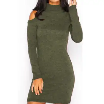

Sexy Slim Sweaters Womens Long Sleeve Sweater Off Shoulder Pullover Top Bodycon Jumpser Top O Neck Knitwear