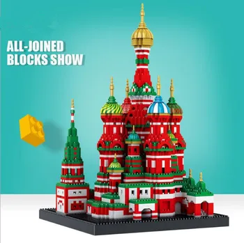 

4300PCS Small particle building blocks World famous building assembling model Windmill Cathedral Baby Gift