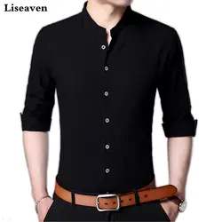 Liseaven рубашка с длинными рукавами для мужчин рубашки домашние муж. camisa masculina camiseta chemise homme воротник стойка мужская классическая рубашка