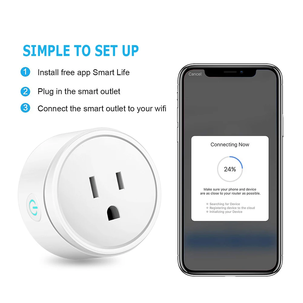 Умный дом US/EU/UK Smart Plug,WiFi Remote Control with Alexa,Timing on/off The Power,Samrt Google Home Electric Mini Socket smart home