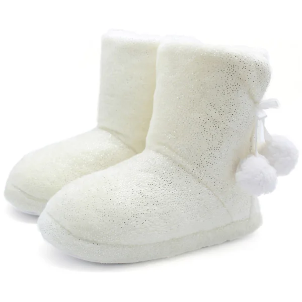Зимние женские меховые теплые плюшевые тапочки; удобная женская домашняя обувь из хлопка; женские домашние тапочки; нескользящая обувь; Botas - Цвет: Белый